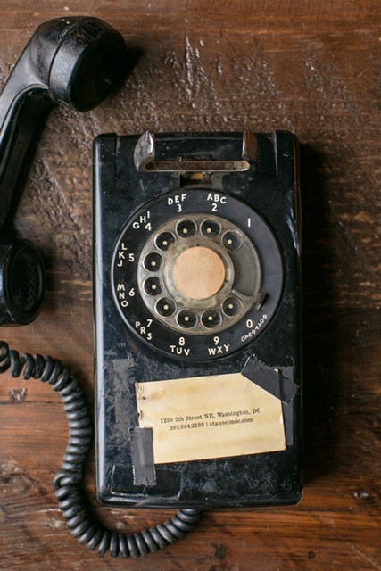 An old rotary telephone